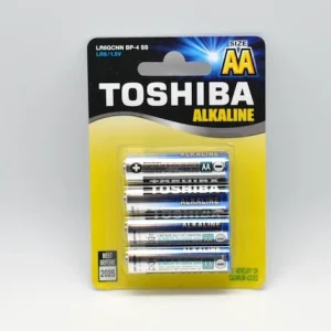 Baterii Alkaline R6 AA Toshiba – Set de 4 Bucăți pentru Dispozitive Electronice, Jucării și Telecomenzi