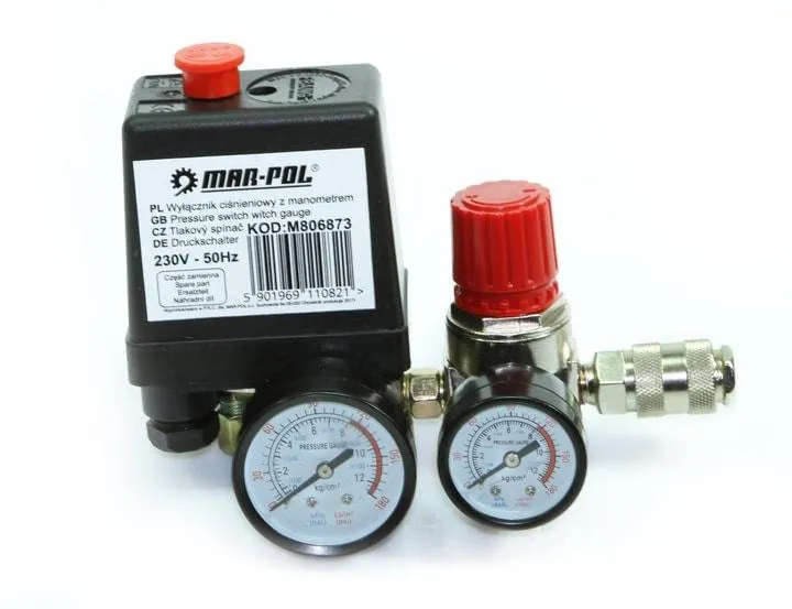 Kit presostat cu regulator de presiune 220v, presostat compresor aer