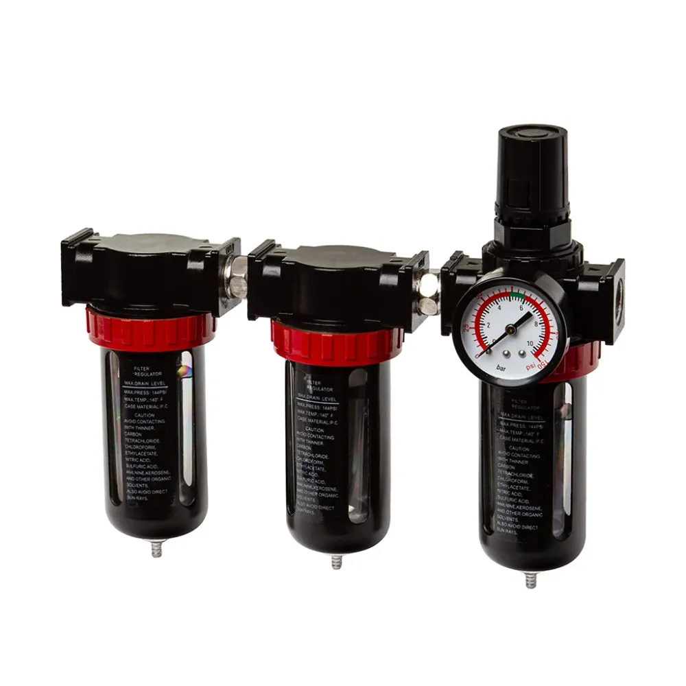 Regulator triplu filtru aer comprimat 1/2” cu manometru – 3 etape