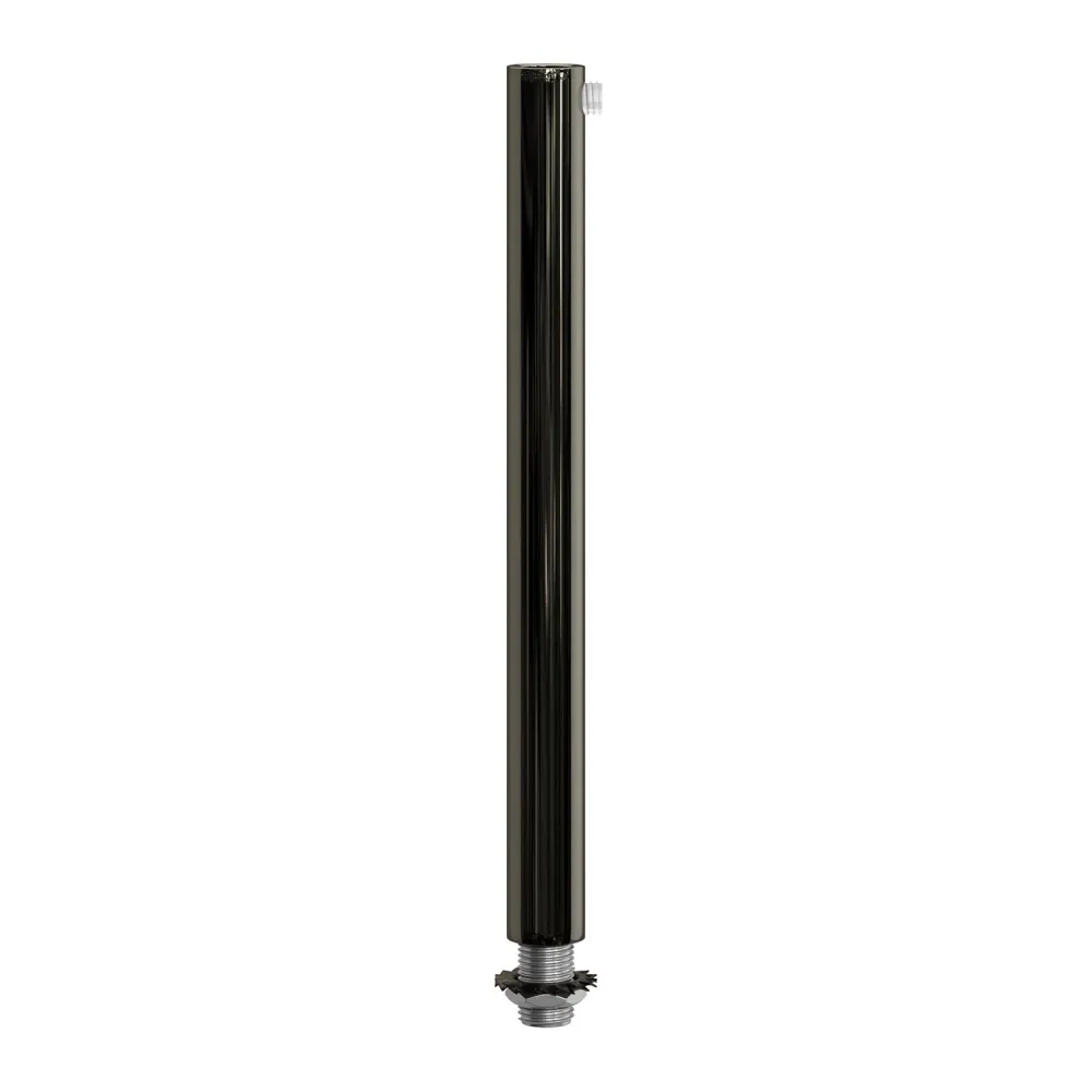 Dispozitiv cilindric pentru cabluri din metal, lungime 15 cm, complet cu tijă, piuliță și șaibă - Negru perlă