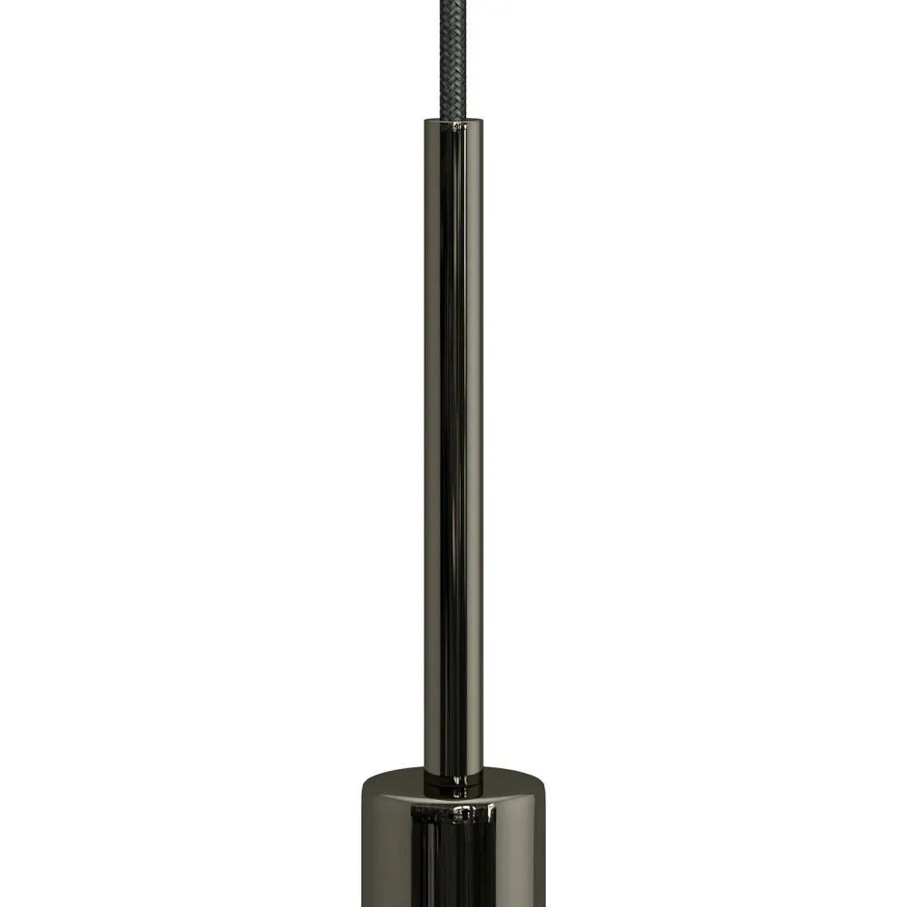 Dispozitiv cilindric pentru cabluri din metal, lungime 15 cm, complet cu tijă, piuliță și șaibă - Negru perlă