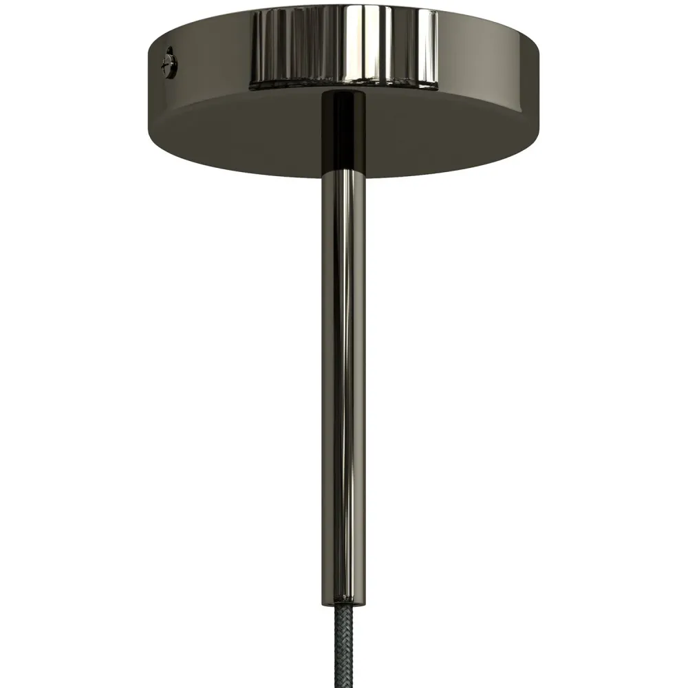 Dispozitiv cilindric pentru cabluri din metal, lungime 15 cm, complet cu tijă, piuliță și șaibă - Negru perlă