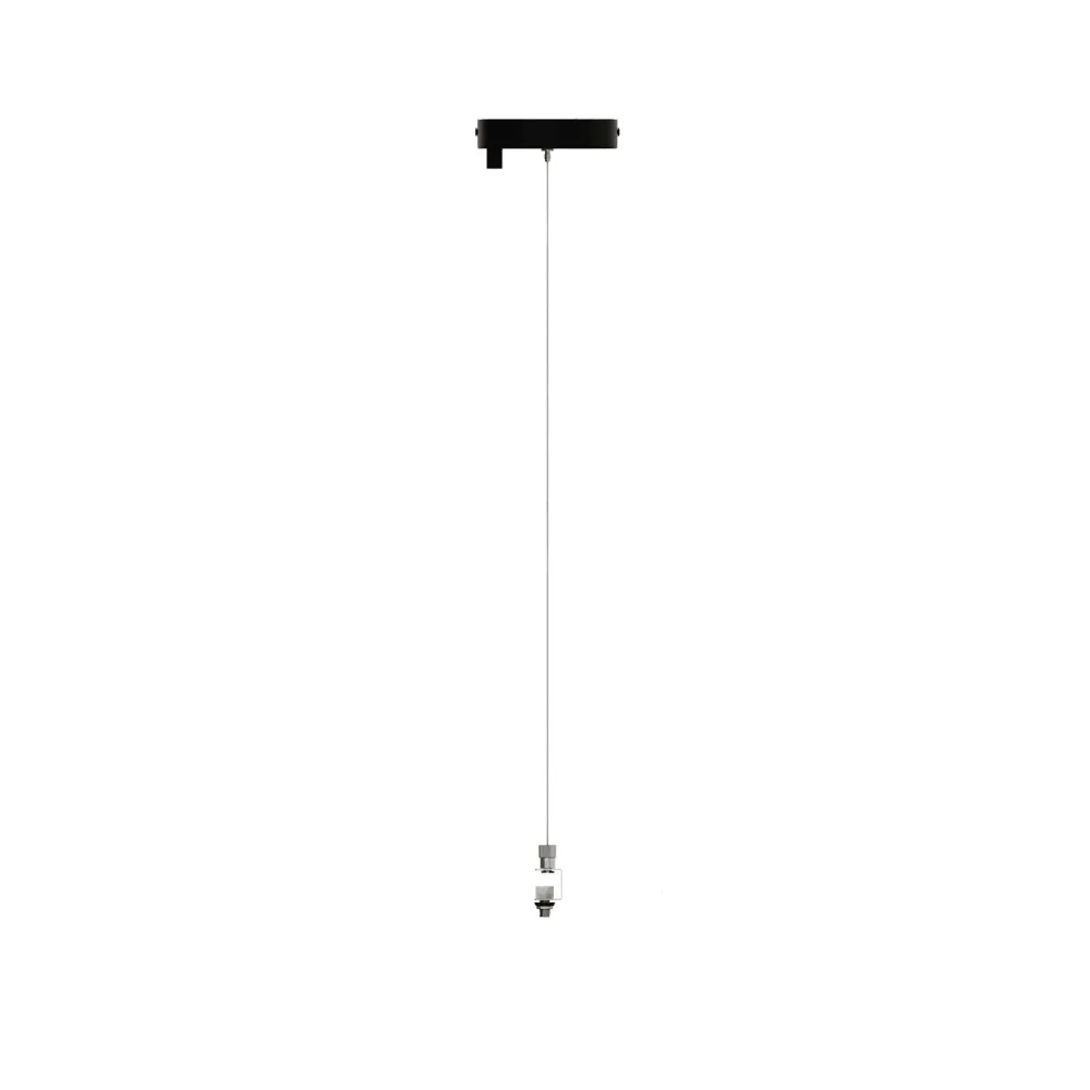 Kit Rozetă de tavan Ø 120 mm cu suspensie din oțel și balansier milimetric - Negru Mat