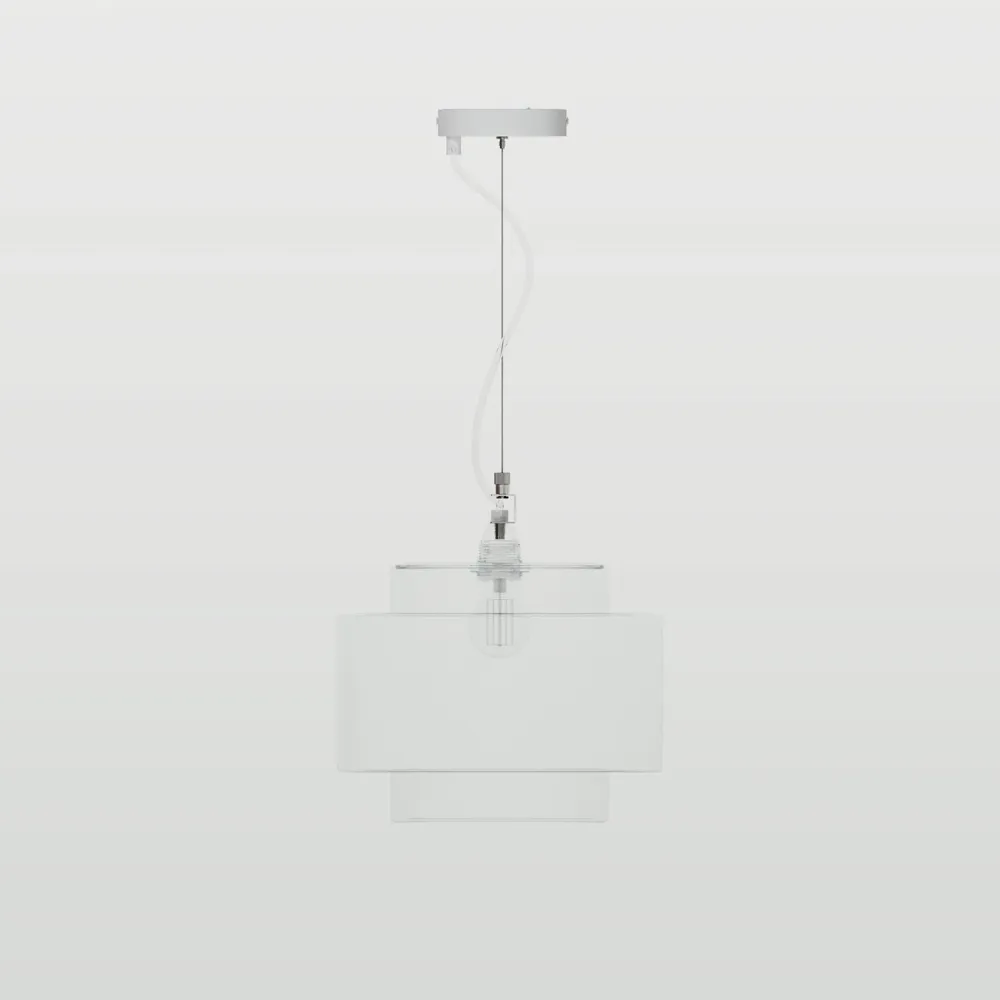 Kit Rozetă de tavan Ø 120 mm cu suspensie din oțel și balansier milimetric - Alb Mat