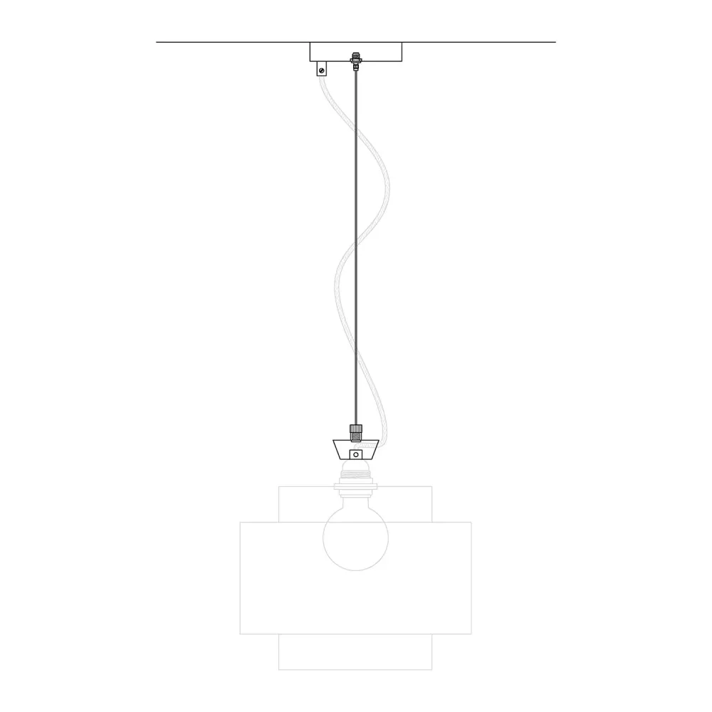 Kit Rozetă de tavan Ø 120 mm cu suspensie din oțel și balansier milimetric - Alb Mat