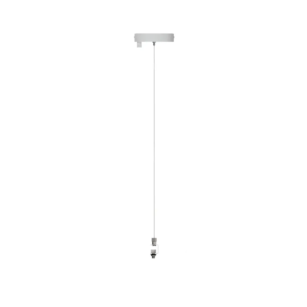 Kit Rozetă de tavan Ø 120 mm cu suspensie din oțel și balansier milimetric - Alb Mat