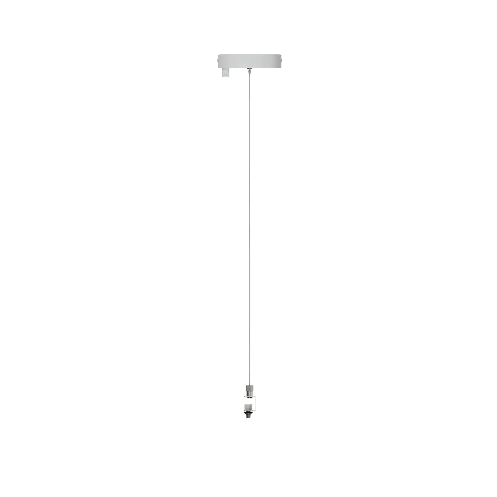 Kit Rozetă de tavan Ø 120 mm cu suspensie din oțel și balansier milimetric - Alb Mat