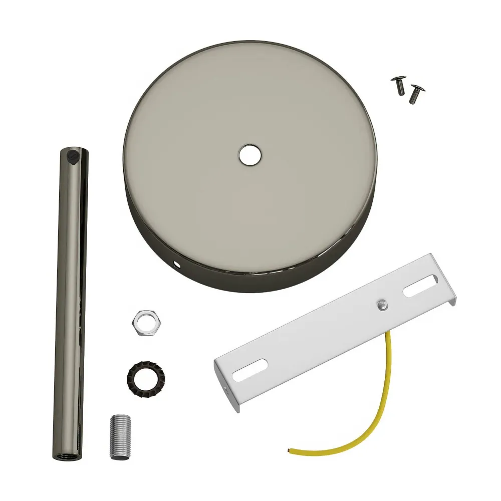Kit rozetă de tavan cilindrică din metal cu pentru cabluri de 15 cm - Negru perlă