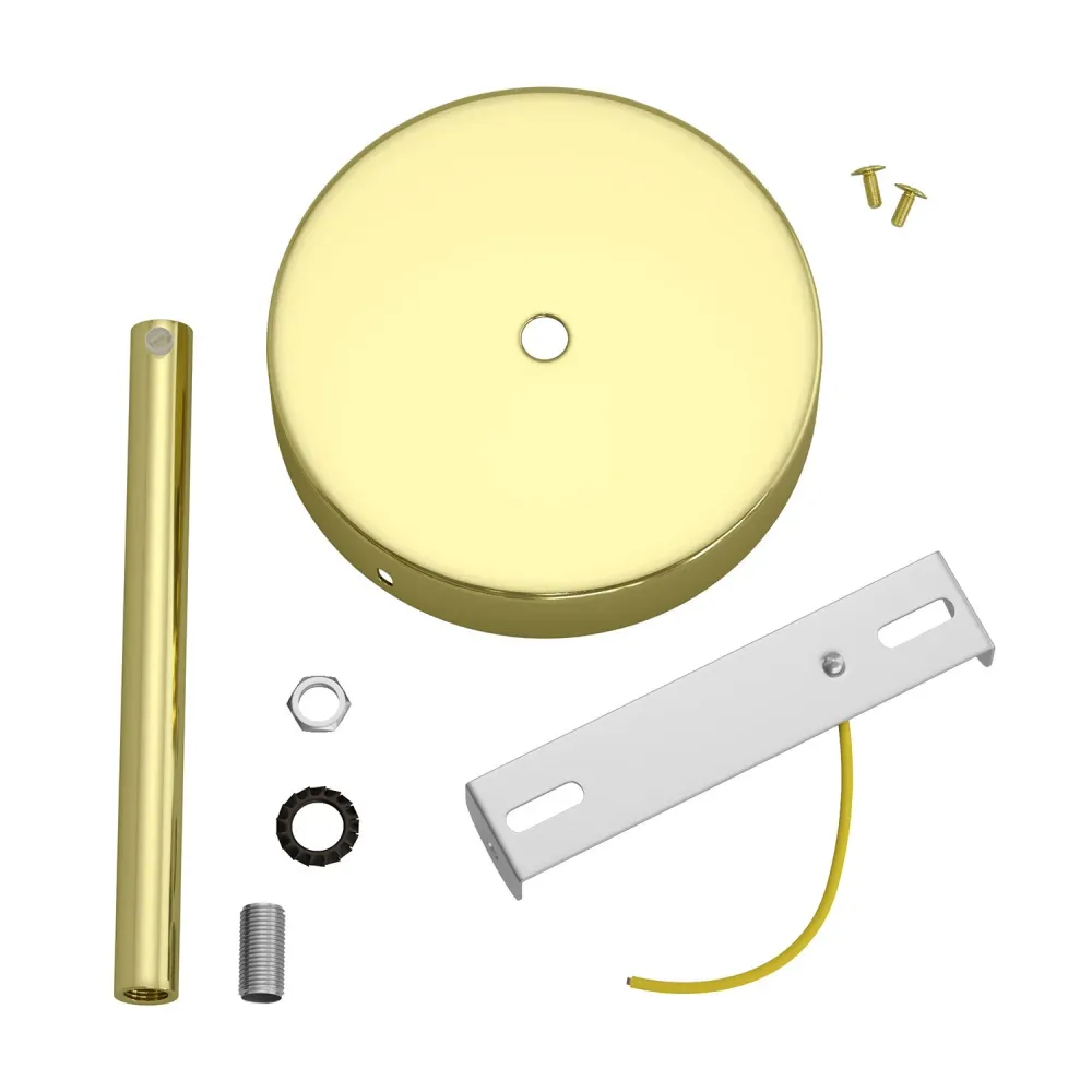 Kit rozetă de tavan cilindrică din metal cu pentru cabluri de 15 cm - Alamă