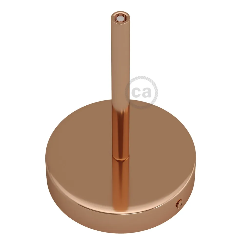 Kit rozetă de tavan cilindrică din metal cu pentru cabluri de 15 cm - Cupru
