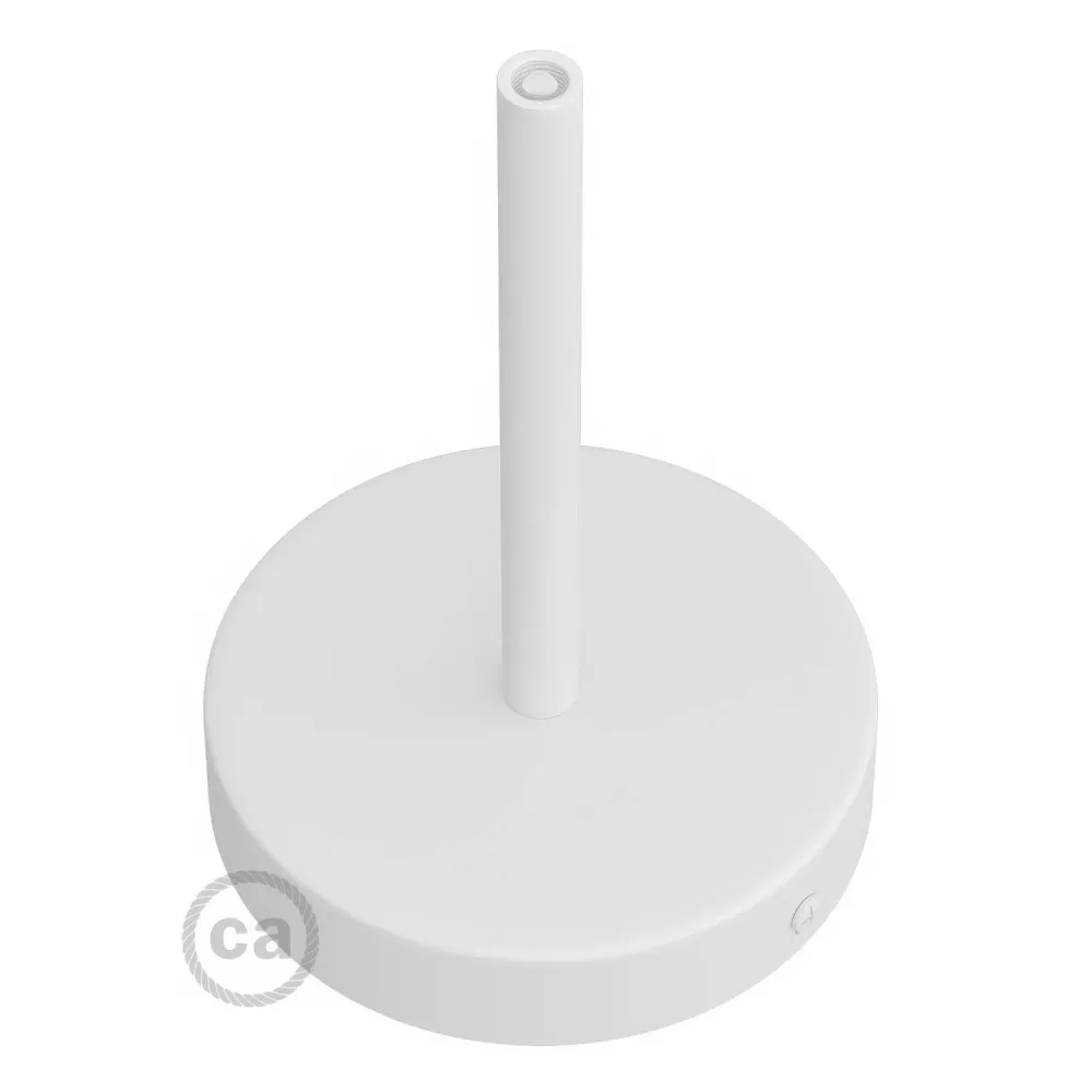 Kit rozetă de tavan cilindrică din metal cu pentru cabluri de 15 cm - Alb mat