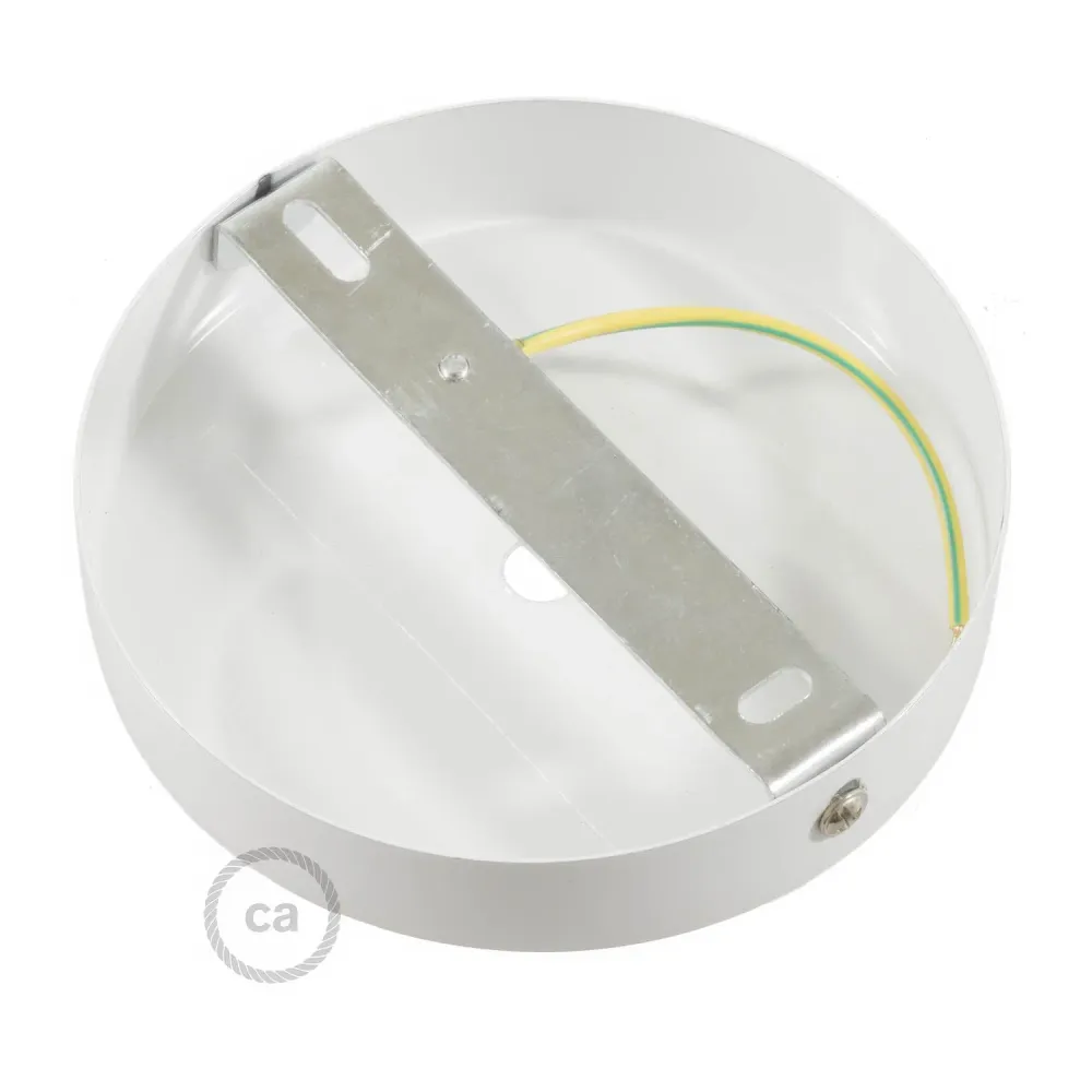 Kit rozetă de tavan cilindrică din metal cu pentru cabluri de 15 cm - Alb mat