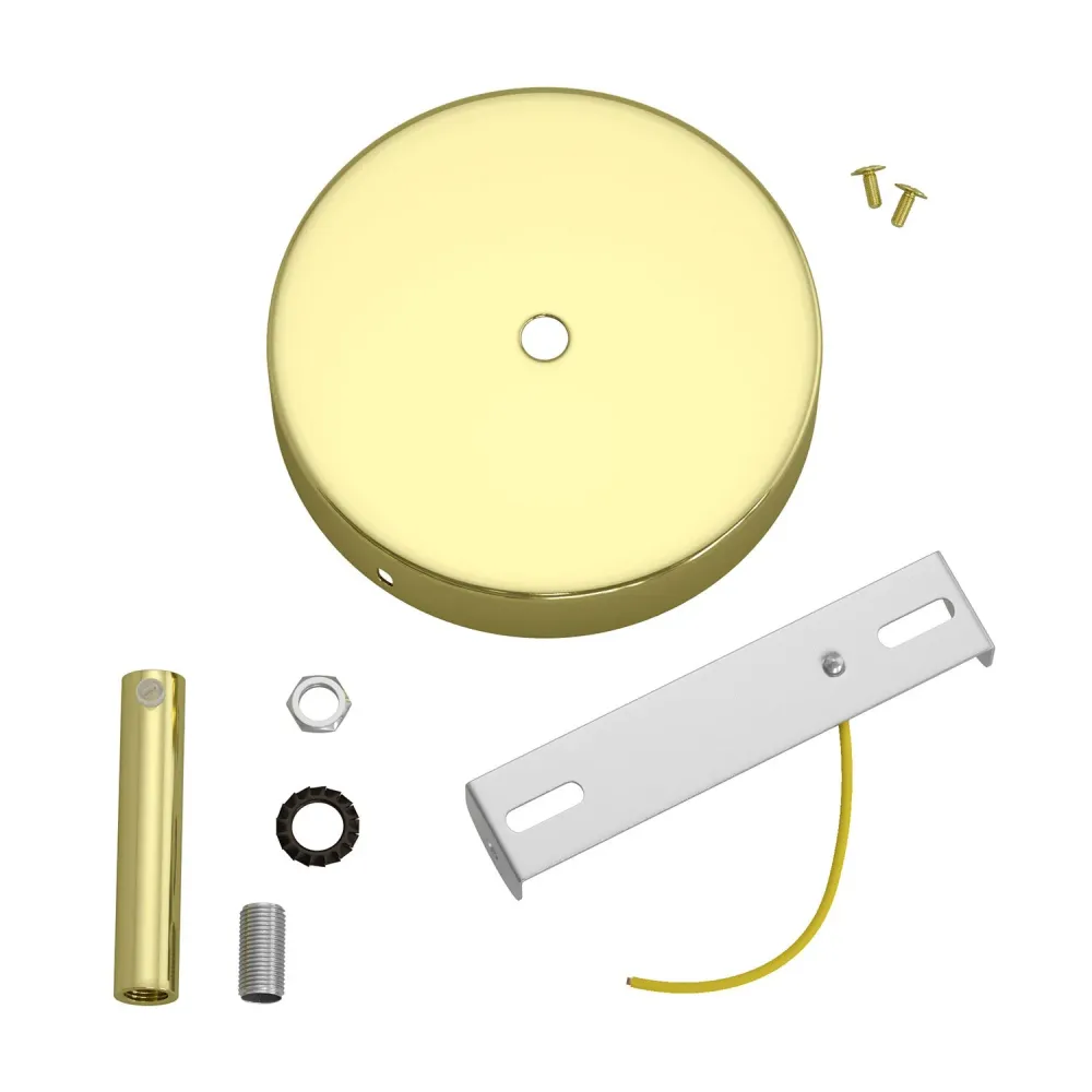 Kit rozetă de tavan cilindrică din metal cu pentru cabluri de 7 cm - Alamă