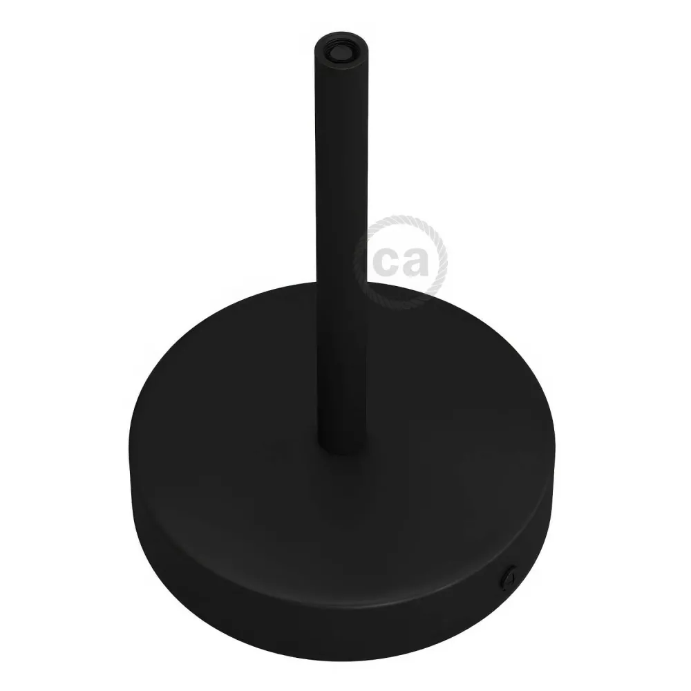 Kit rozetă de tavan cilindrică din metal cu pentru cabluri de 15 cm - Negru
