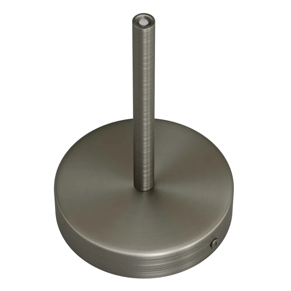 Kit rozetă de tavan cilindrică din metal cu pentru cabluri de 15 cm - Titan satinat