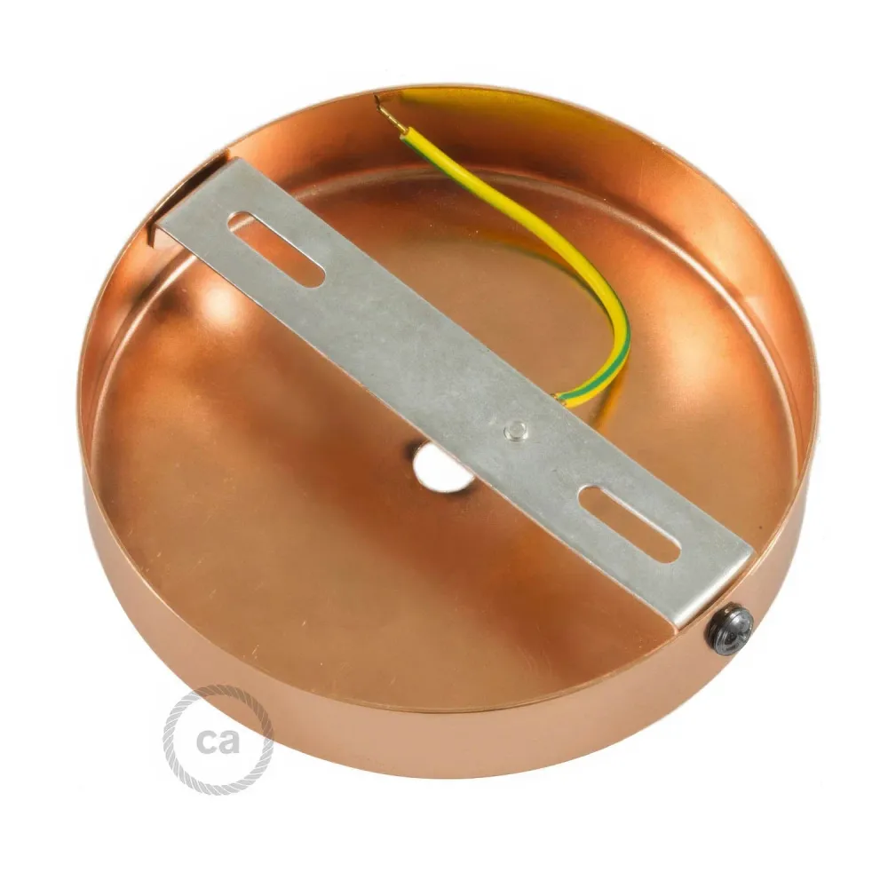 Kit rozetă de tavan cilindrică din metal cu pentru cabluri de 15 cm - Cupru
