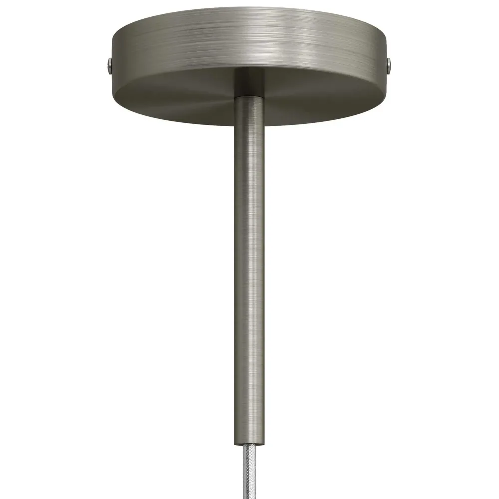 Kit rozetă de tavan cilindrică din metal cu pentru cabluri de 15 cm - Titan satinat