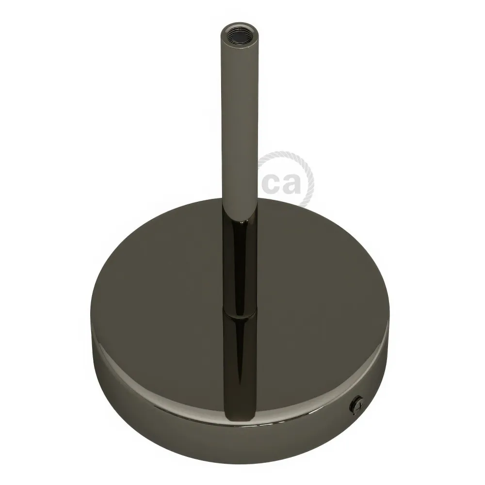 Kit rozetă de tavan cilindrică din metal cu pentru cabluri de 15 cm - Negru perlă