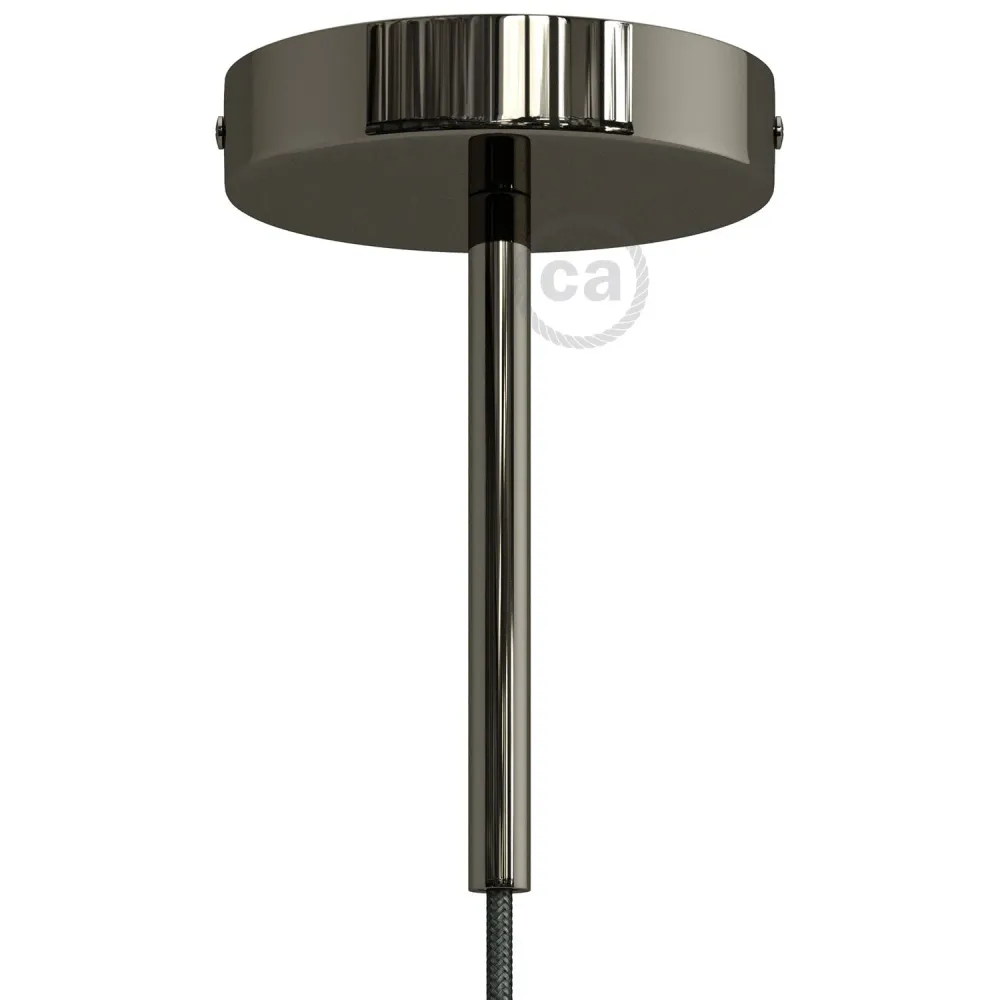 Kit rozetă de tavan cilindrică din metal cu pentru cabluri de 15 cm - Negru perlă