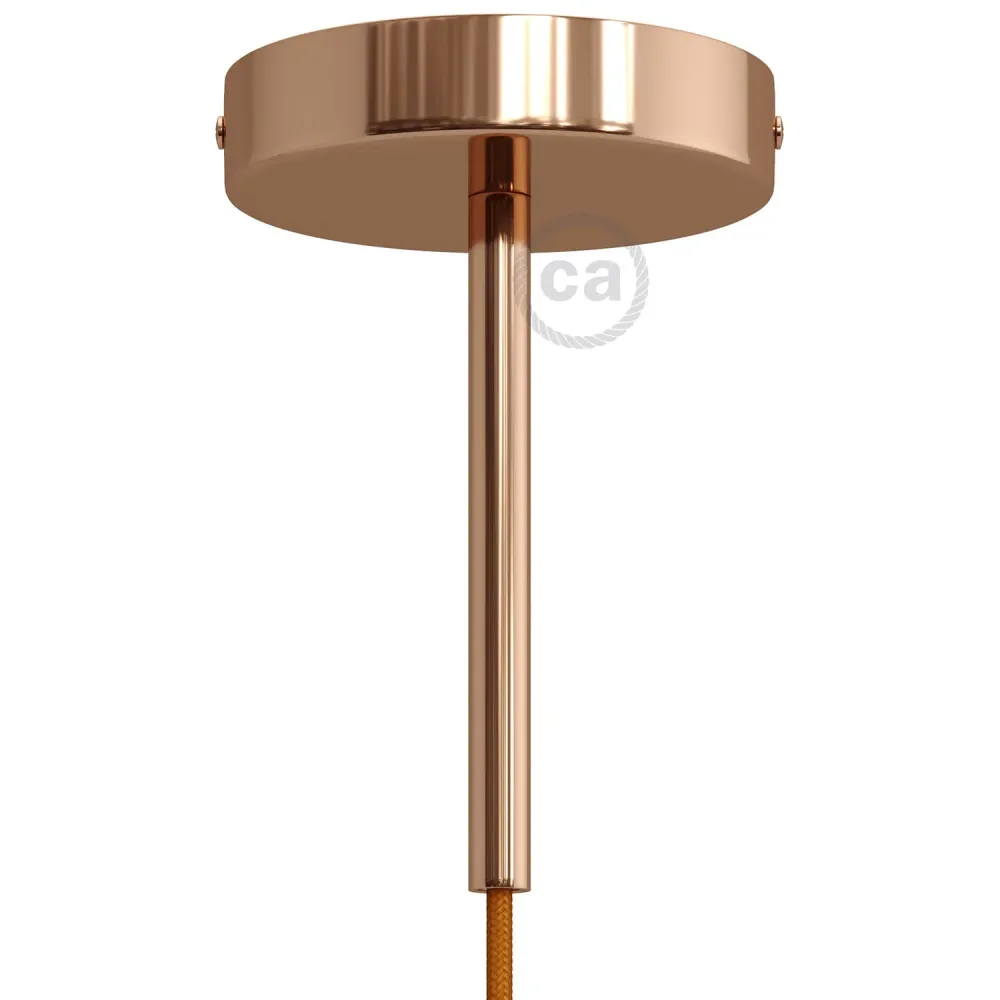 Kit rozetă de tavan cilindrică din metal cu pentru cabluri de 15 cm - Cupru
