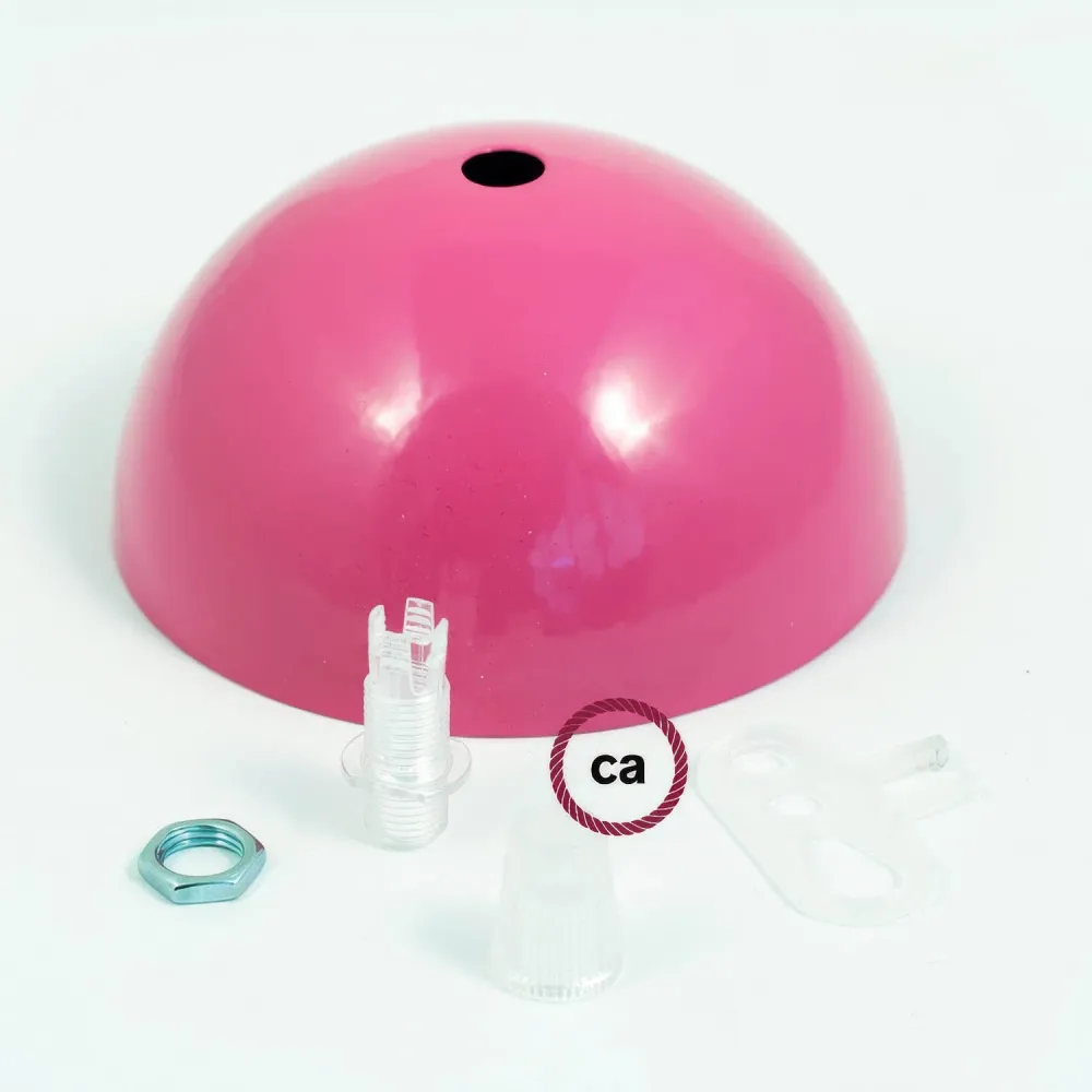 Kit rozetă de tavan semisferică din metal vopsit - Fucsia
