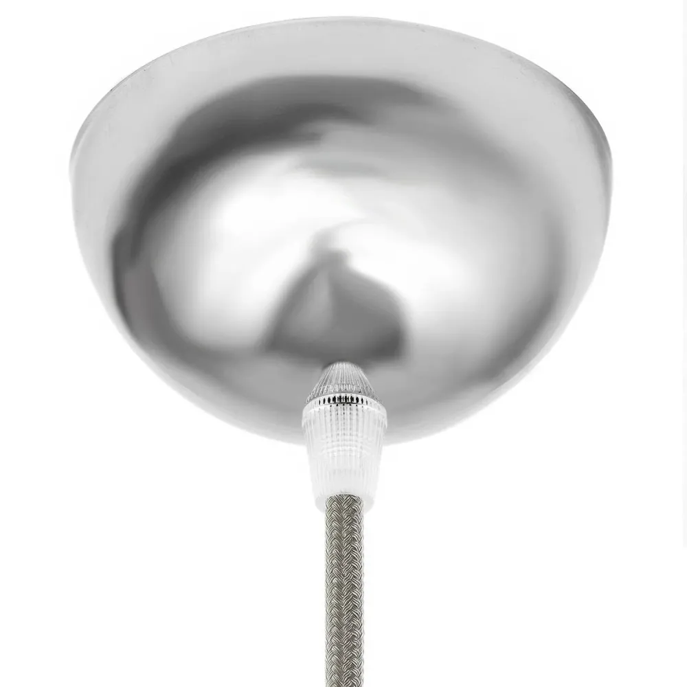 Kit rozetă de tavan semisferică din metal vopsit - Crom