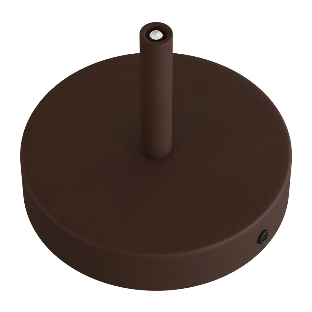 Kit rozeta de tavan cilindrică din metal cu pentru cabluri de 7 cm - Rugină închisă vopsită
