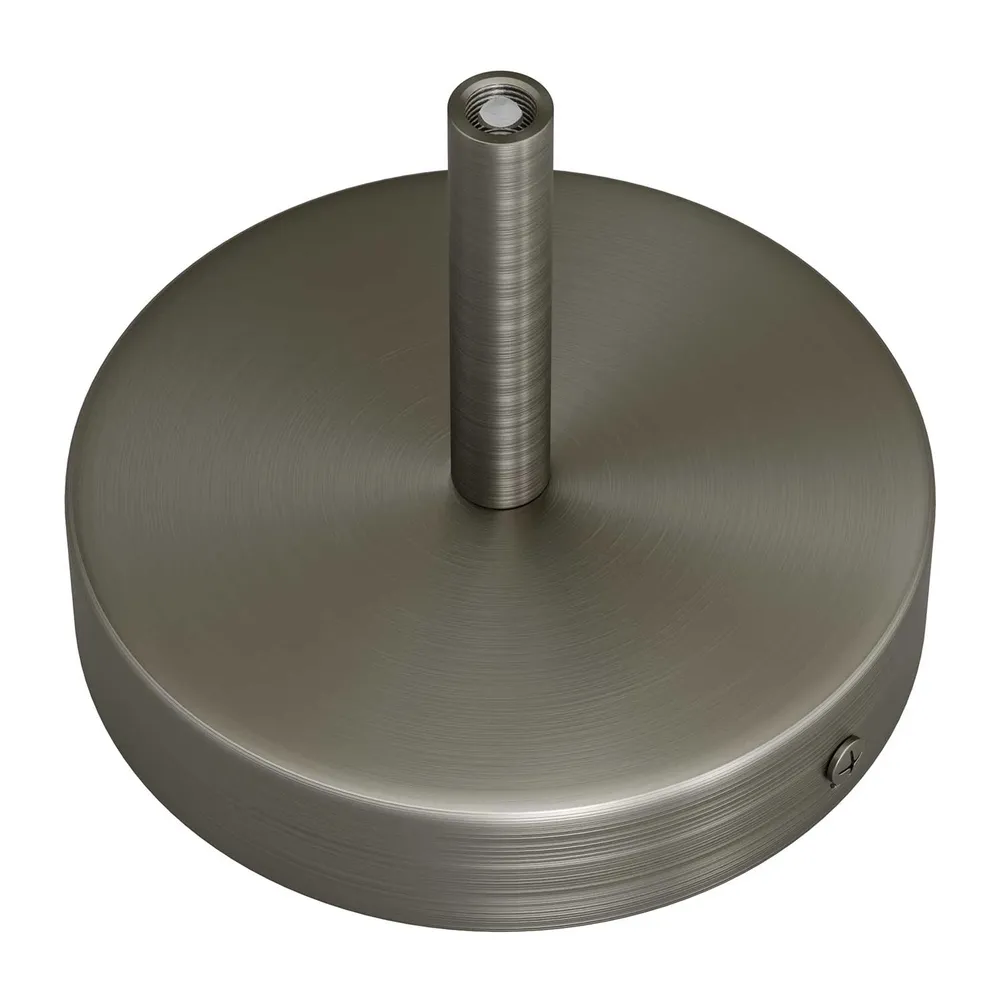 Kit rozeta de tavan cilindrică din metal cu pentru cabluri de 7 cm - Titan satinat
