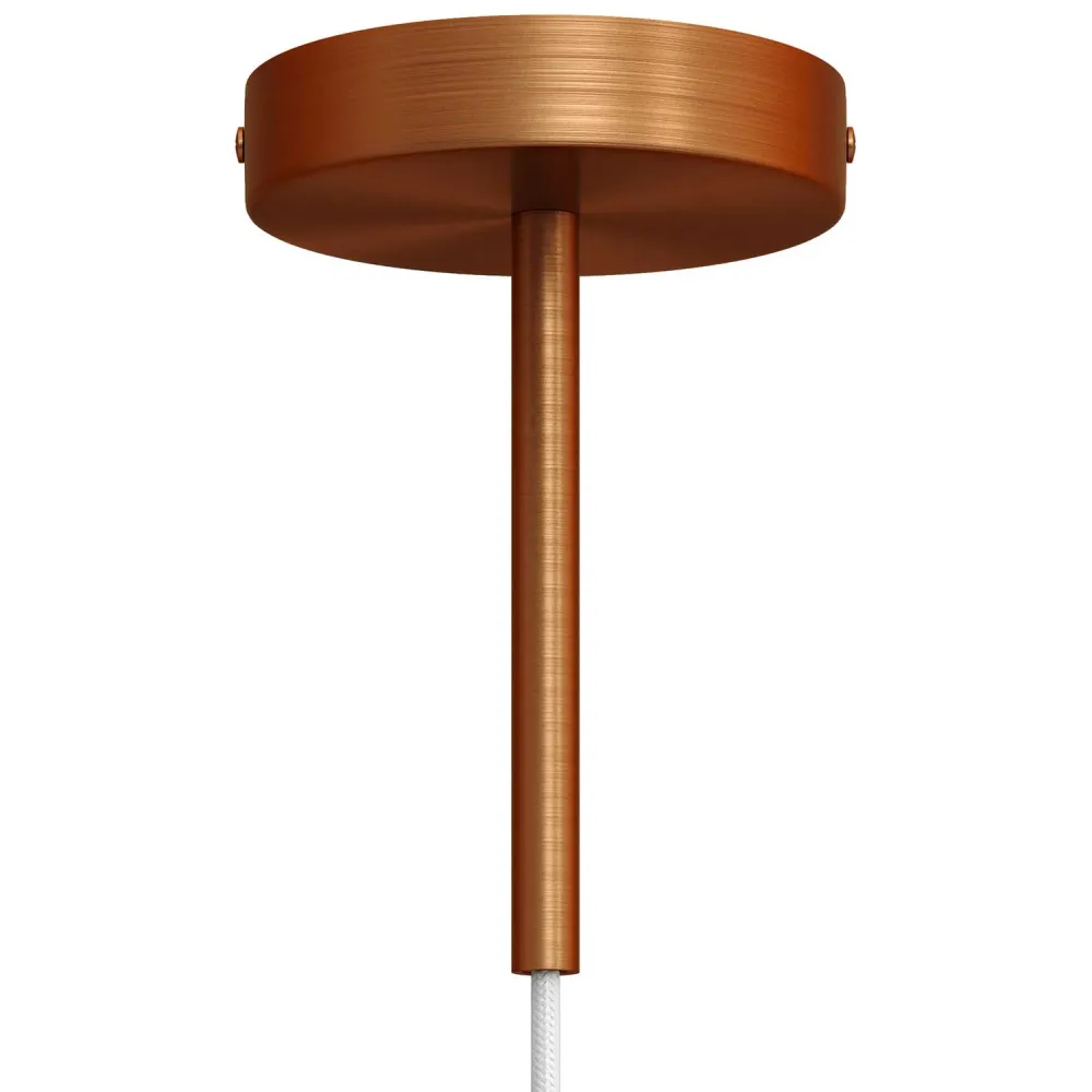 Kit rozeta de tavan cilindrică din metal cu piesă pentru cabluri de 15 cm - Cupru satinat
