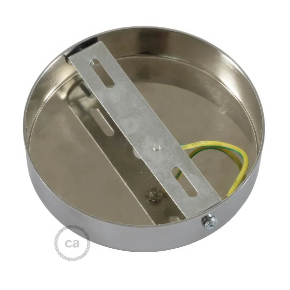 Kit rozeta de tavan cilindrică din metal cu pentru cabluri de 7 cm - Titan satinat