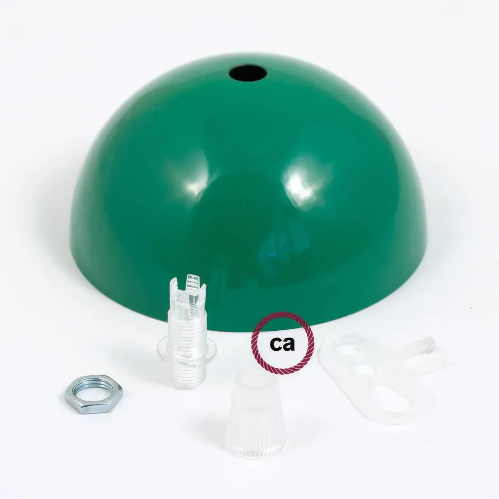 Kit rozeta de tavan semisferică din metal vopsit - Verde