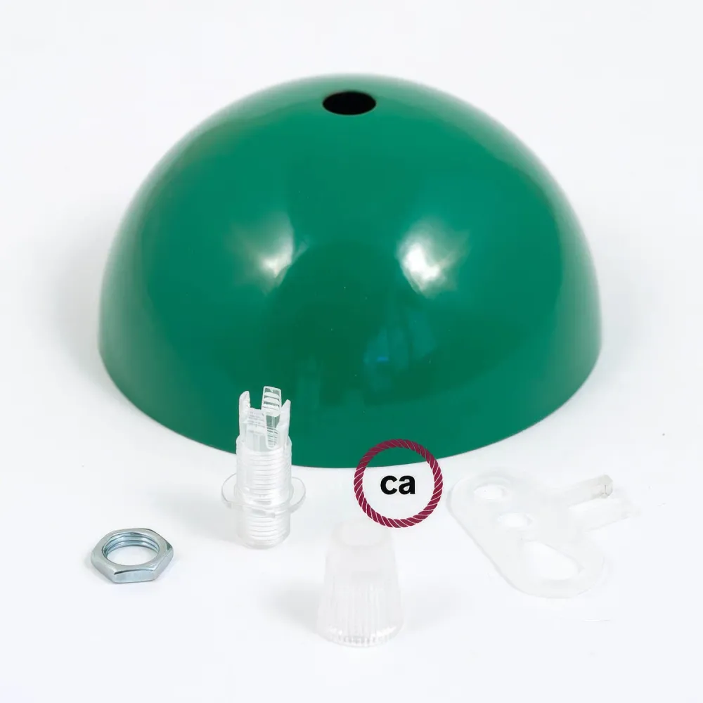Kit rozeta de tavan semisferică din metal vopsit - Verde