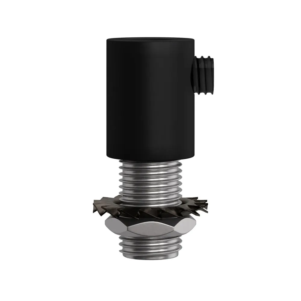 Pentru cabluri cilindric din metal complet cu tijă, piuliță și șaibă - Negru