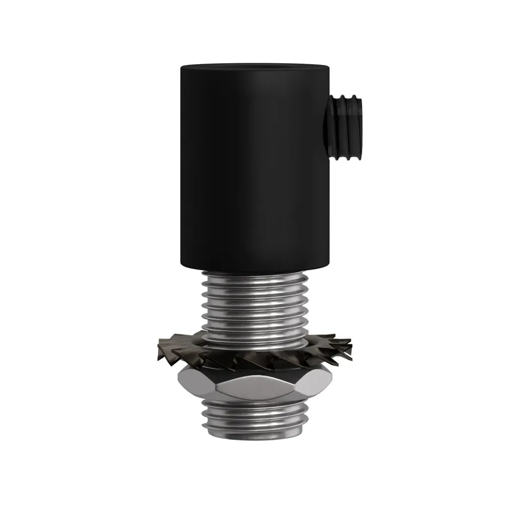 Pentru cabluri cilindric din metal complet cu tijă, piuliță și șaibă - Negru