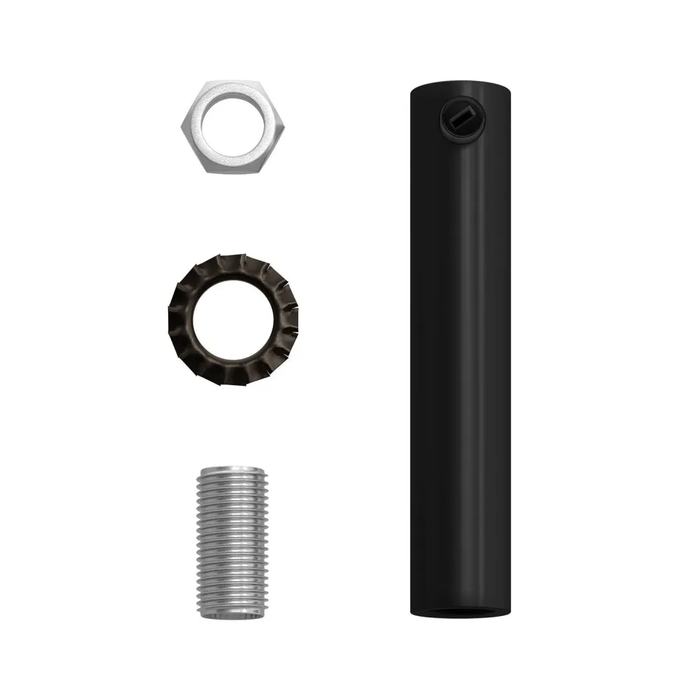 Pentru cabluri cilindric din metal lungime 7 cm complet cu tijă, piuliță și șaibă - Negru