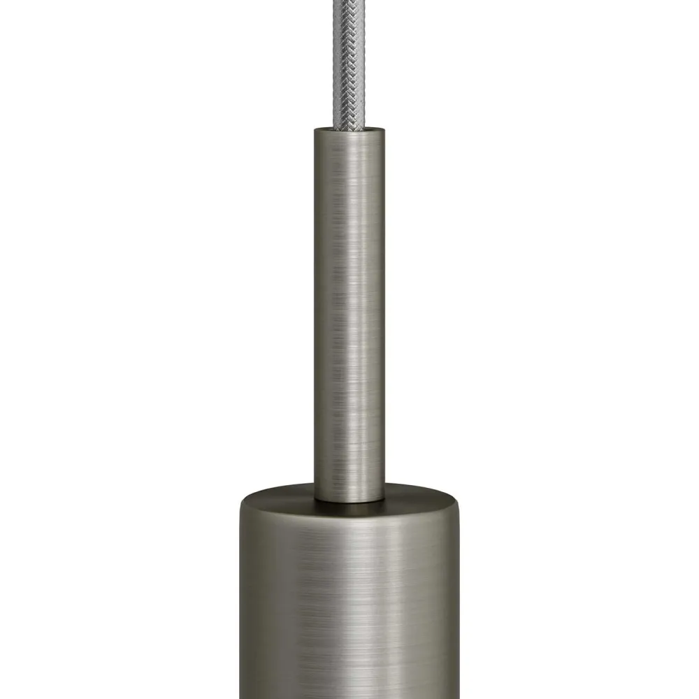 Pentru cabluri cilindric din metal lungime 7 cm complet cu tijă, piuliță și șaibă - Titan satinat