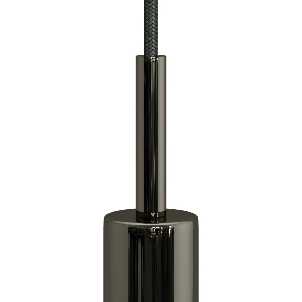 Pentru cabluri cilindric din metal, lungime 7 cm, complet cu tijă, piuliță și șaibă - Negru perlă