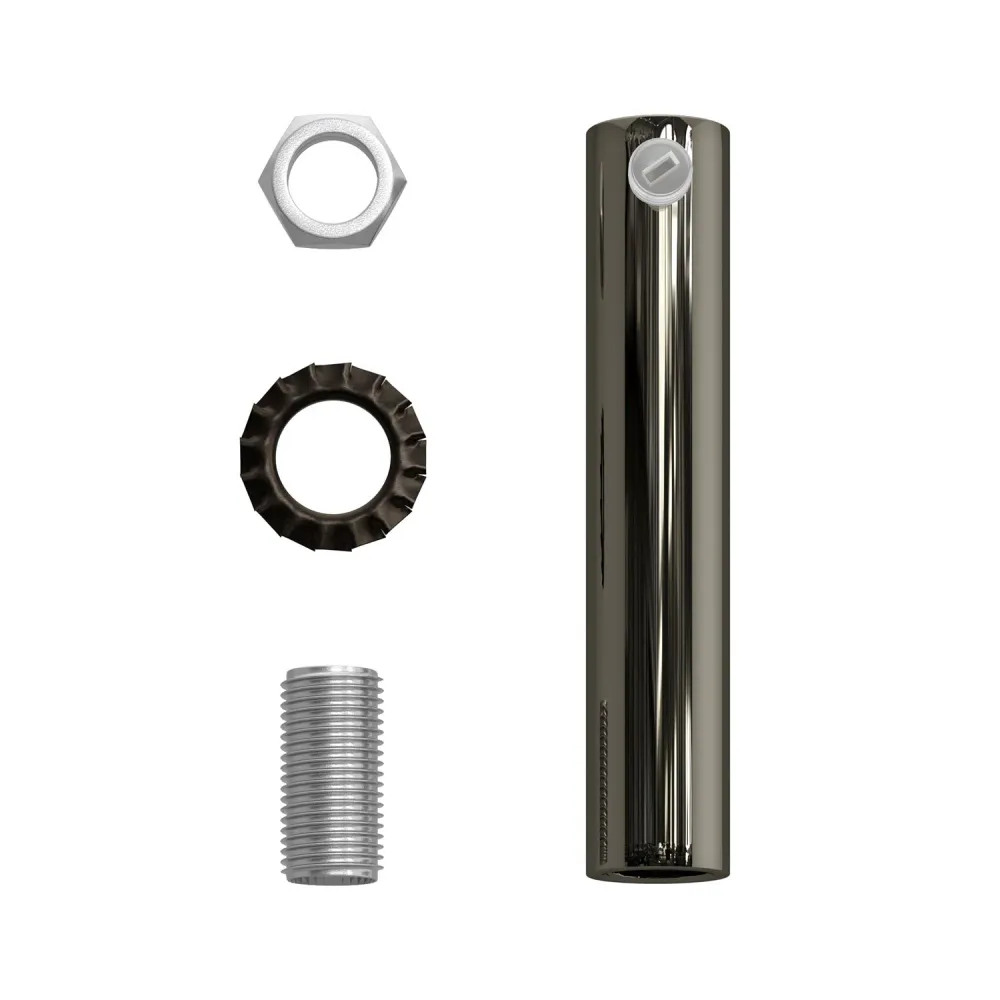 Pentru cabluri cilindric din metal, lungime 7 cm, complet cu tijă, piuliță și șaibă - Negru perlă