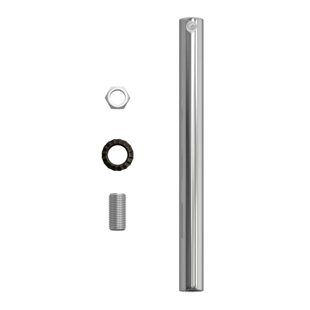 Pentru cabluri cilindric din metal lungime 15 cm complet cu tijă, piuliță și șaibă - Crom