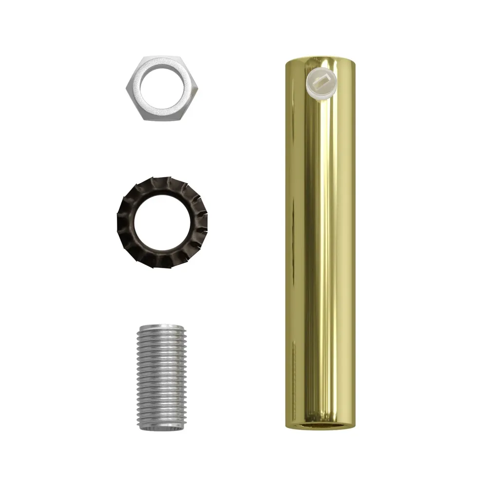 Pentru cabluri cilindric din metal, lungime 7 cm, complet cu tijă, piuliță și șaibă - Alamă