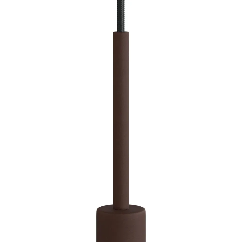 Pentru cabluri cilindric din metal, lungime 15 cm, complet cu tijă, piuliță și șaibă - Rugină închisă vopsită