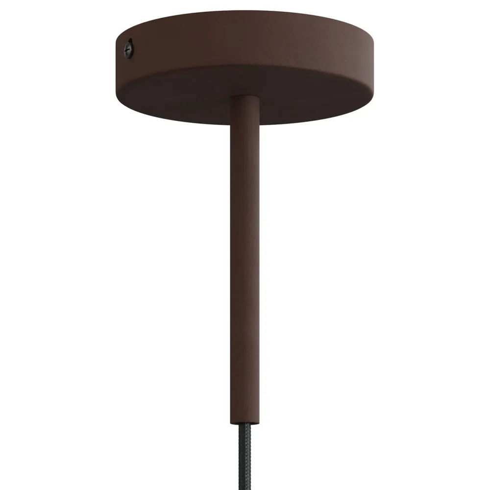 Pentru cabluri cilindric din metal, lungime 15 cm, complet cu tijă, piuliță și șaibă - Rugină închisă vopsită
