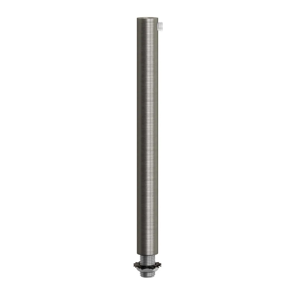 Pentru cabluri cilindric din metal lungime 15 cm cu tijă, piuliță și șaibă - Titan satinat