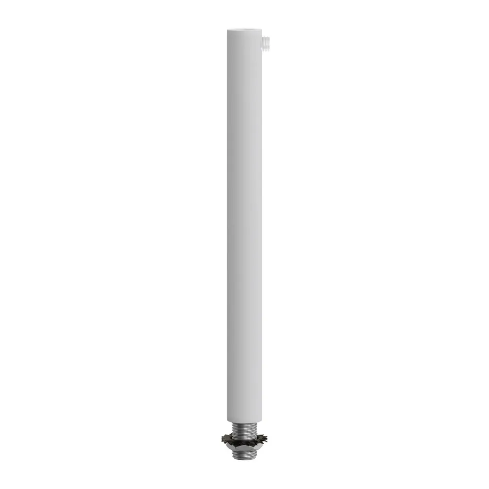 Pentru cabluri cilindric din metal, lungime 15 cm, complet cu tijă, piuliță și șaibă - Alb