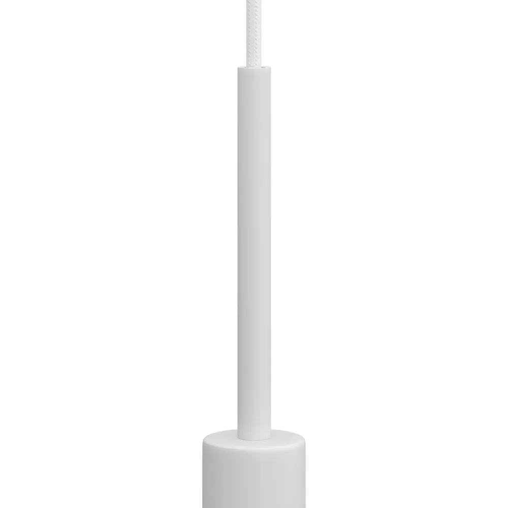 Pentru cabluri cilindric din metal, lungime 15 cm, complet cu tijă, piuliță și șaibă - Alb