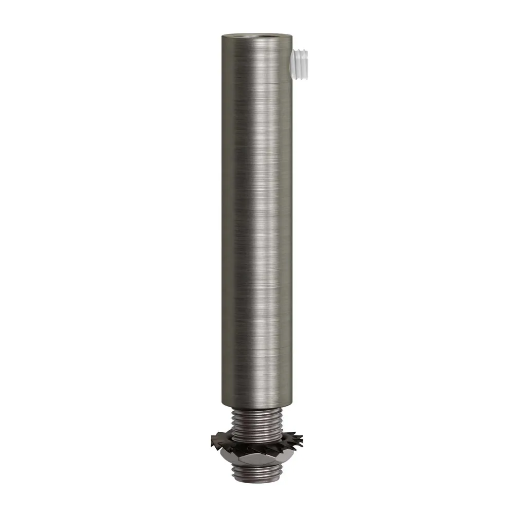 Pentru cabluri cilindric din metal lungime 7 cm complet cu tijă, piuliță și șaibă - Titan satinat
