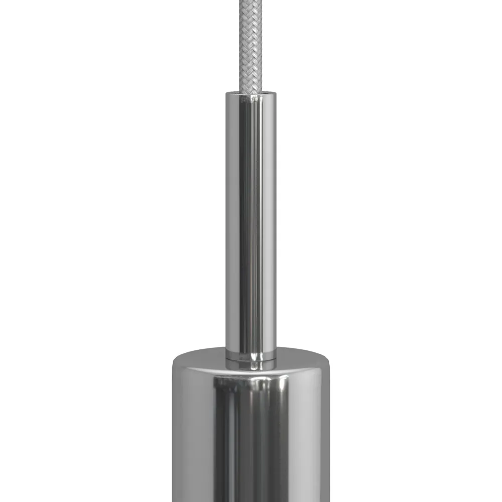 Pentru cabluri cilindric din metal lungime 7 cm complet cu tijă, piuliță și șaibă - Crom