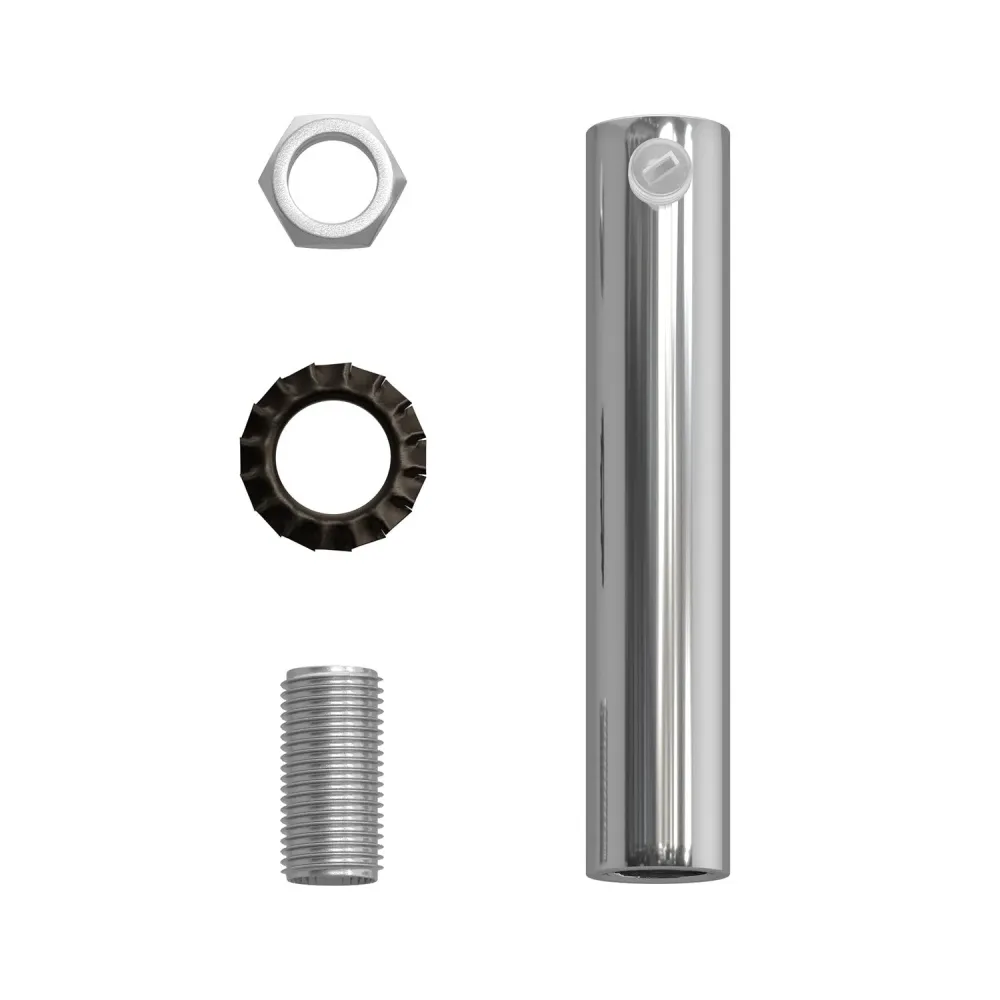 Pentru cabluri cilindric din metal lungime 7 cm complet cu tijă, piuliță și șaibă - Crom