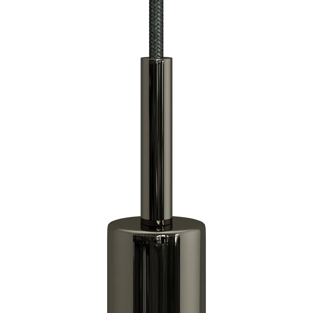 Pentru cabluri cilindric din metal, lungime 7 cm, complet cu tijă, piuliță și șaibă - Negru perlă