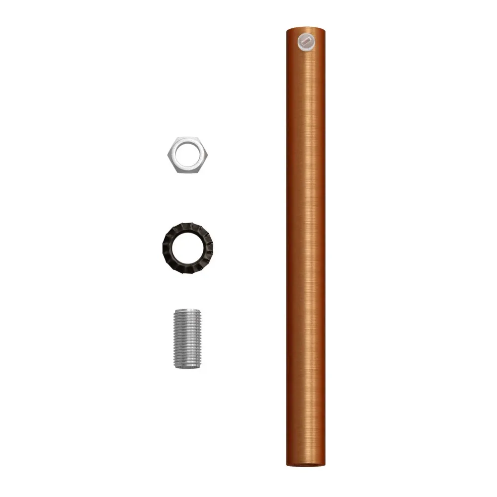 Pentru cabluri cilindric din metal, lungime 15 cm, complet cu tijă, piuliță și șaibă - Cupru satinat
